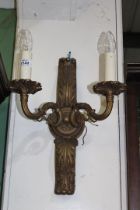 A period style, two branch wall light, 16'' tall.