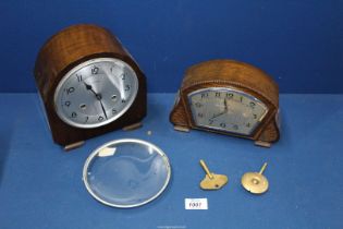 Two Mantle clocks including Bentima (a/f.) and 8-day.