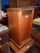 An Edwardian Mahogany & Satinwood Bedside Cabinet, 15 1/8'' wide x 13 3/4'' deep x 29 3/8'' high.