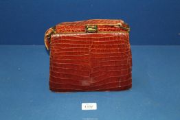 A vintage Crocodile skin Handbag.