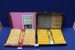 Two boxed Mahjong set (148 and 156 blocks)