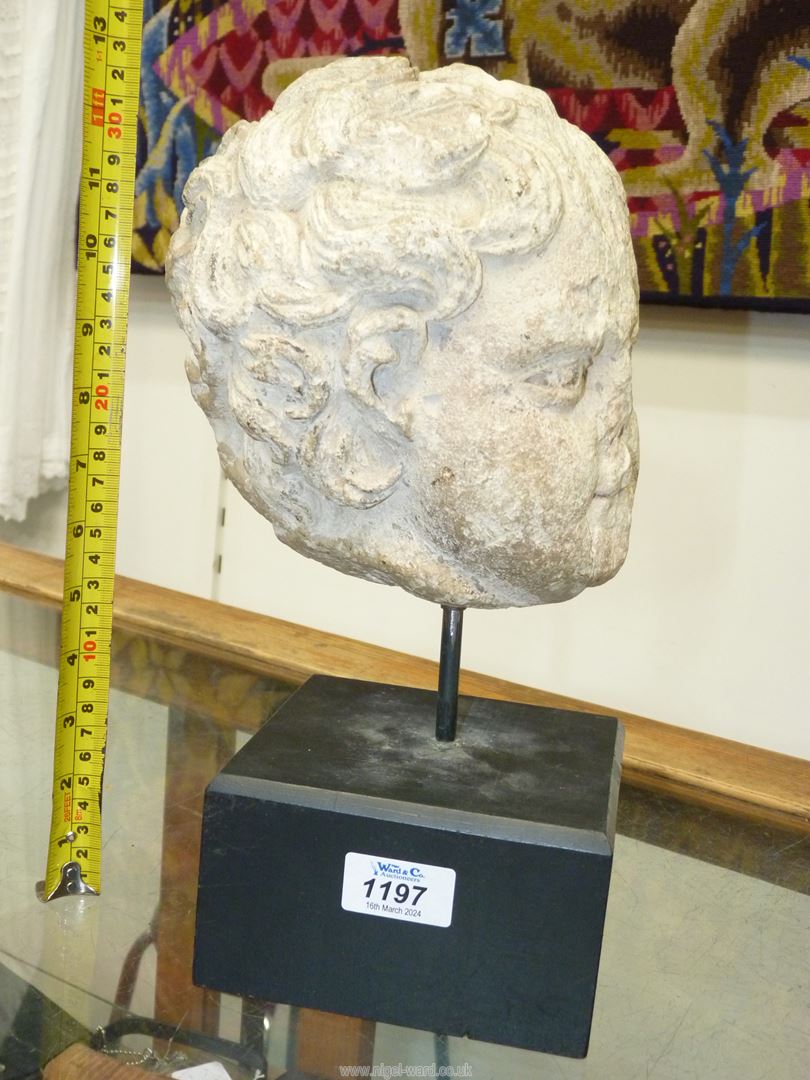 A very early life size marble head from a free standing figure of a young child. - Image 7 of 15