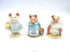 Three Royal Albert Beatrix Potter figures - Little Pig Robinson Spying Little Pig Robinson and Aunt