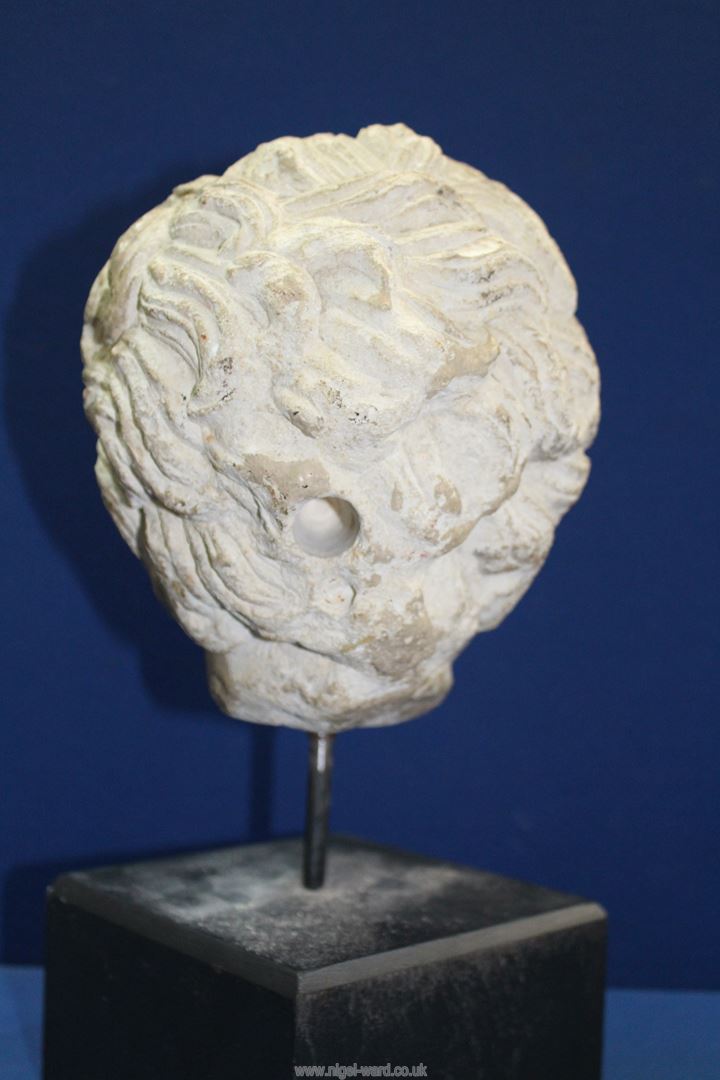 A very early life size marble head from a free standing figure of a young child. - Image 4 of 15