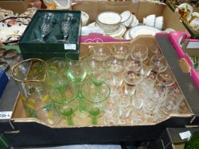 A quantity of glasses, lemonade set, Babycham glasses, etc.