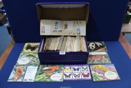 A box of fifty-six albums of tea cards (Brooke Bond) and rarer Canadian Brooke Bond,