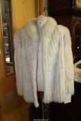 An Edelson ladies Blue Fox fur Jacket with pale blue lining, size 18.