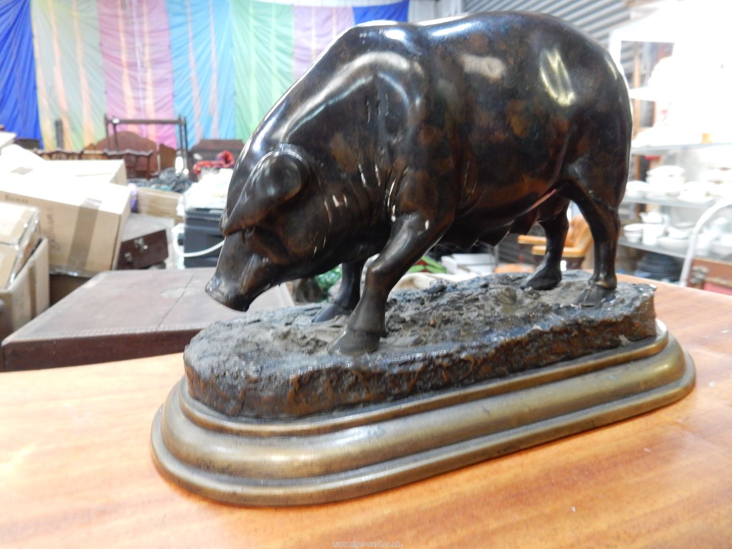 A Bronze model of a Sow on stepped base, signed J. Moigniez to base, 10'' wide overall x 6'' high. - Image 12 of 13