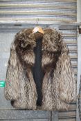 A Silver Fox fur ladies Jacket, some wear to lining, size L (probably 18).