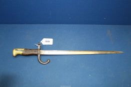 A French Bayonet dated 1876, without scabbard (has been shortened).