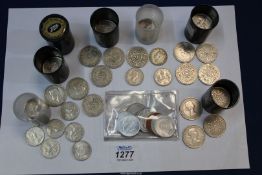 A small quantity of coins including George VI & Queen Elizabeth II florins,,