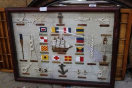 A contemporary framed Nautical memorabilia, 24'' x 18''.