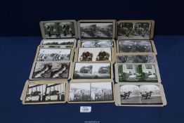 A quantity of Social History stereographs, including Charles Dickens, Roosevelt, Gandhi, Daytona,