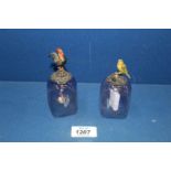 A pair of unusual and collectible glass bells, c.