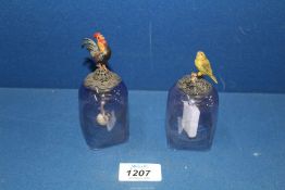 A pair of unusual and collectible glass bells, c.