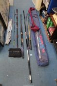 Four Coarse fishing rods/poles including "Red Wolf" telescopic,