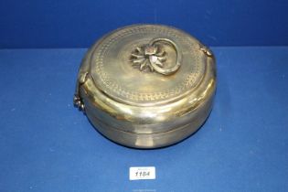A large Indian brass pandan Box, probably Deccan 19th century, 8'' diameter.