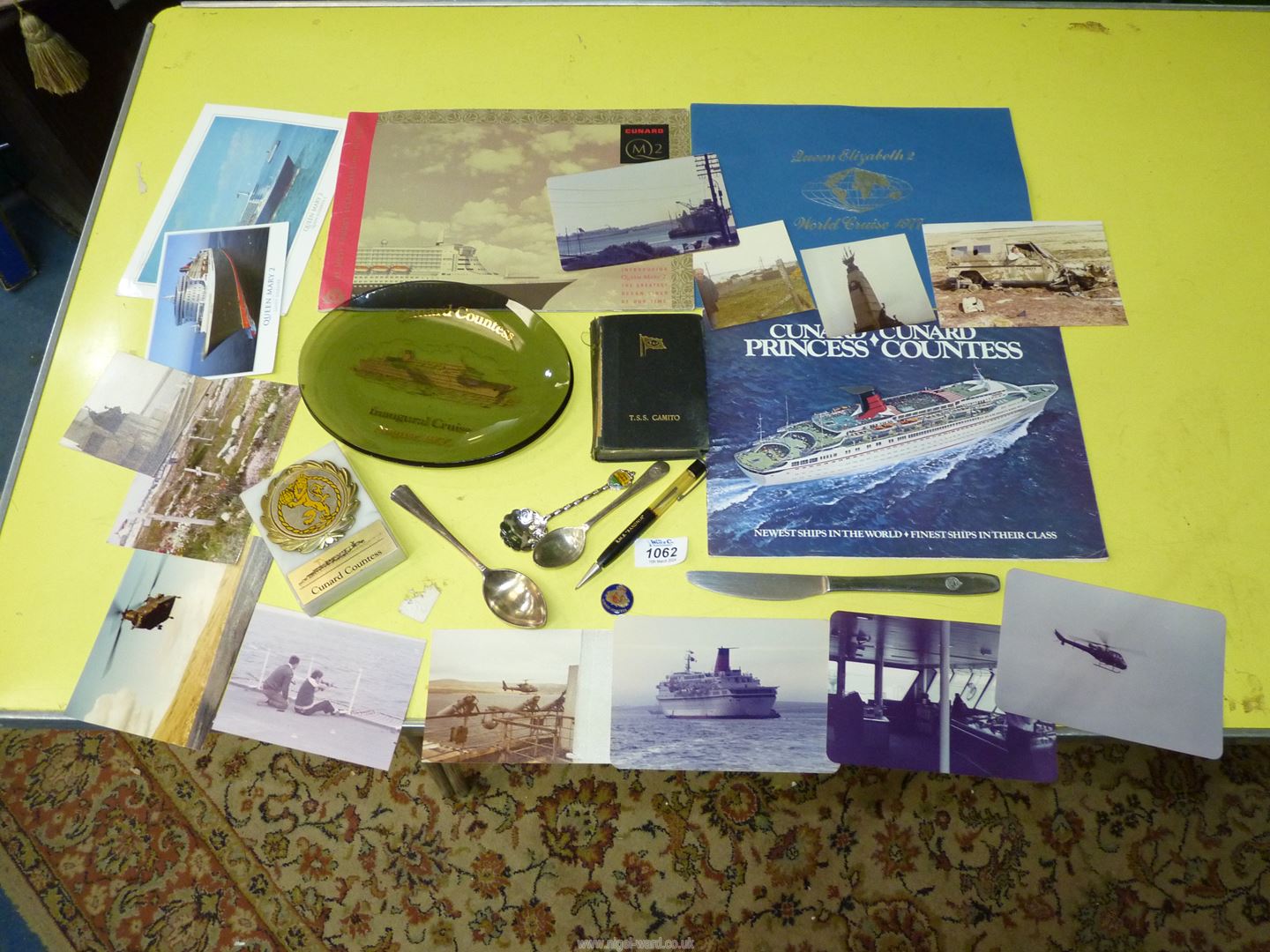 A small quantity of maritime memorabilia including Cunard, Queen Mary brochures, RMS 'Saxonia', - Image 2 of 3