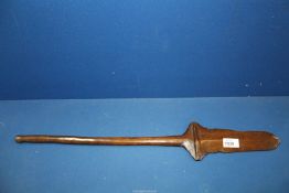 A Tribal Fiji culacula paddle club with rich brown patina,