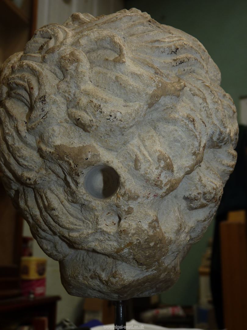 A very early life size marble head from a free standing figure of a young child. - Image 12 of 15