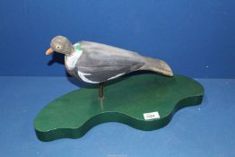 A Vintage wooden decoy Pigeon,