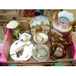 A quantity of china including lustreware Jug, Eastgate pottery jug, pottery plates, trinket dishes,