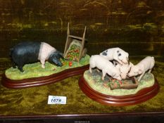 Two Border Fine Arts Studio "James Herriot Collection figures" - "Upsetting the Apple Cart" and