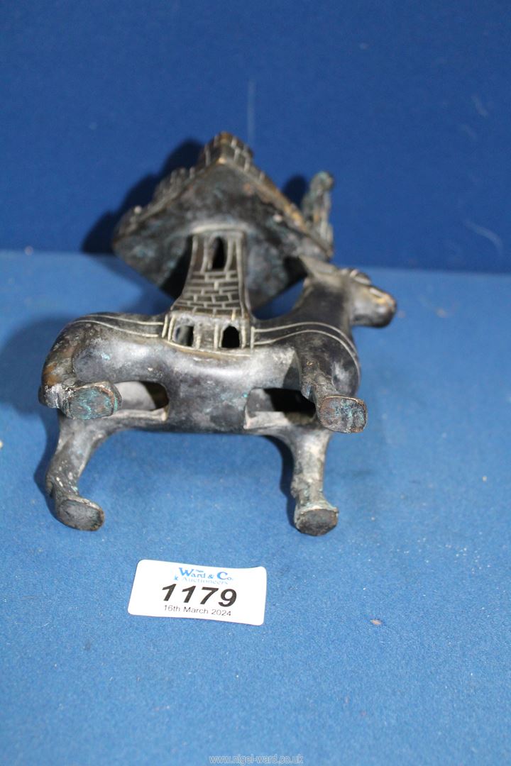 A highly speculative elephant and castle candlestick, 13th century German in style, - Image 3 of 3