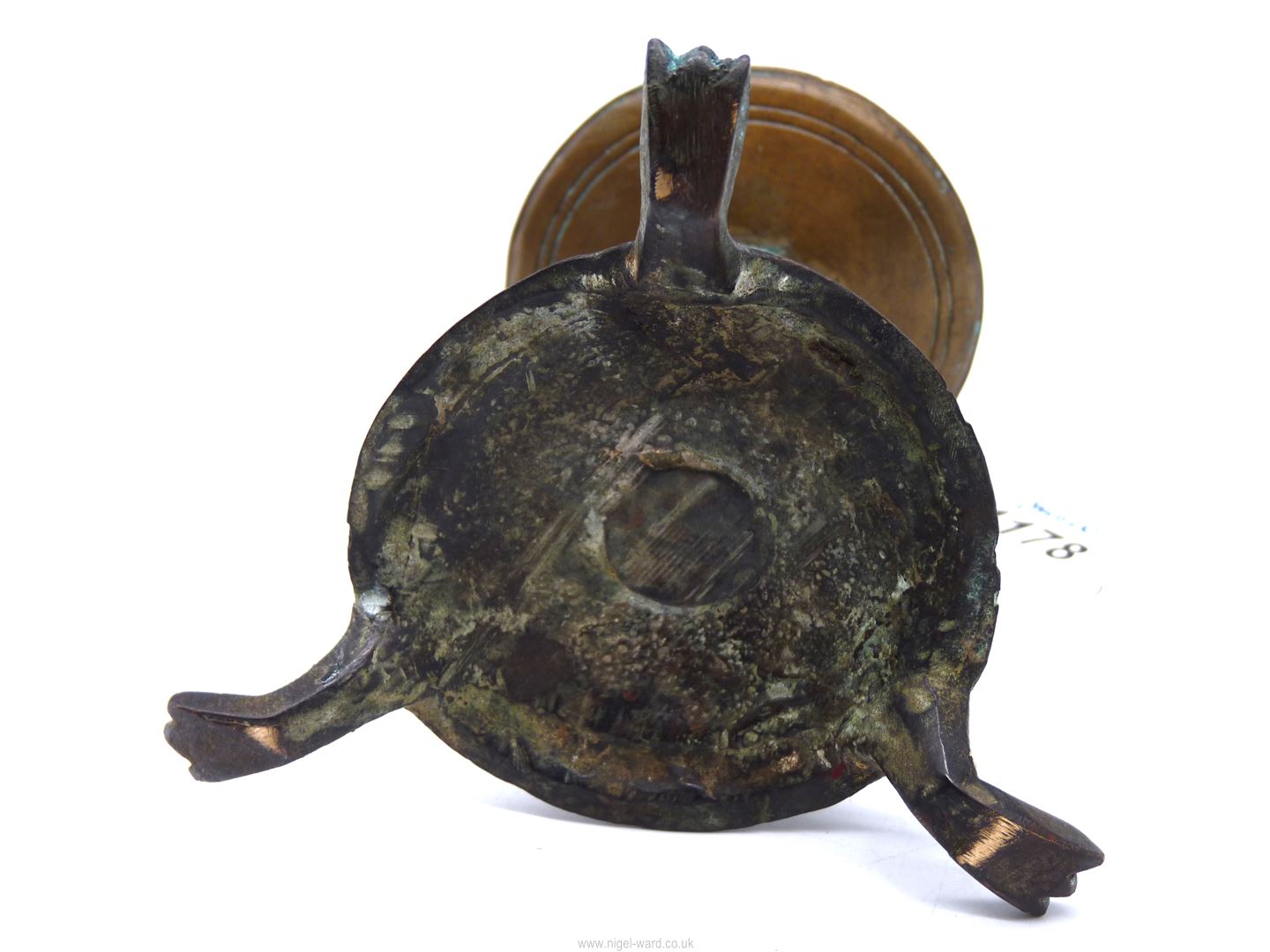 A very rare north European bronze pricket stick, 13th century, - Image 6 of 7