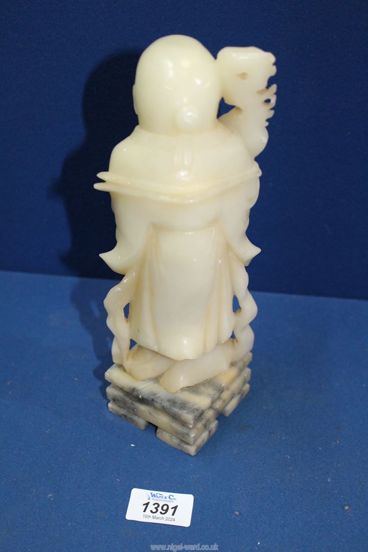 An Alabaster figure of a Sage, 9 1/2'' tall. - Image 3 of 3