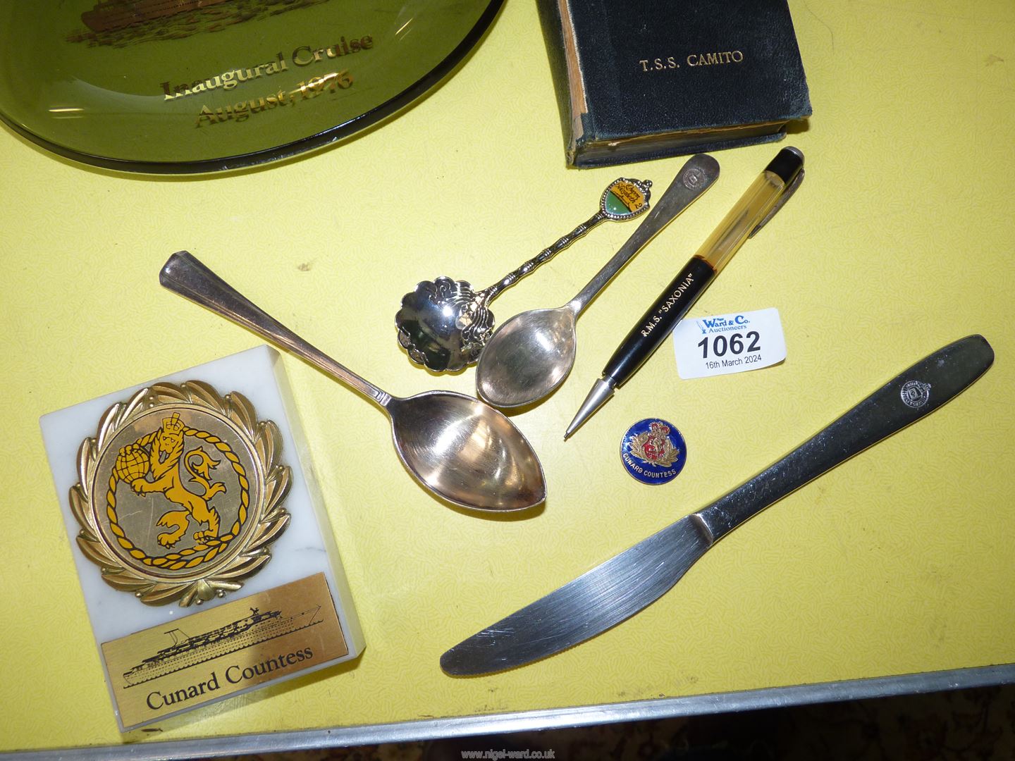 A small quantity of maritime memorabilia including Cunard, Queen Mary brochures, RMS 'Saxonia', - Image 3 of 3