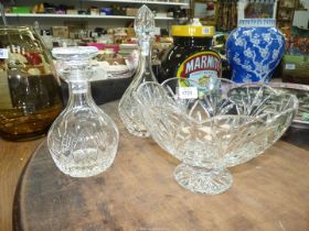 A heavy Waterford marquis shape large footed fruit bowl or centre piece, 10" diameter mark to base.