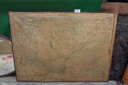 A 1940 World War II revision map of Abergavenny, 29 3/4'' x 22 1/4'' - very discoloured.