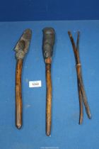 An interesting group of three old primitive tribal tools with good patina,