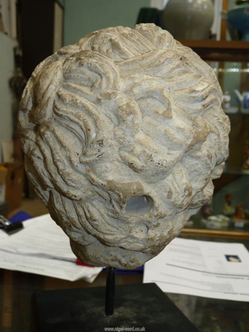 A very early life size marble head from a free standing figure of a young child. - Image 13 of 15