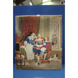 An unframed Woolwork tapestry based on a painting of King Charles I awaiting trial with Prince