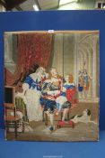 An unframed Woolwork tapestry based on a painting of King Charles I awaiting trial with Prince