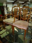 Two fine quality shield back Chairs, (one an armchair),