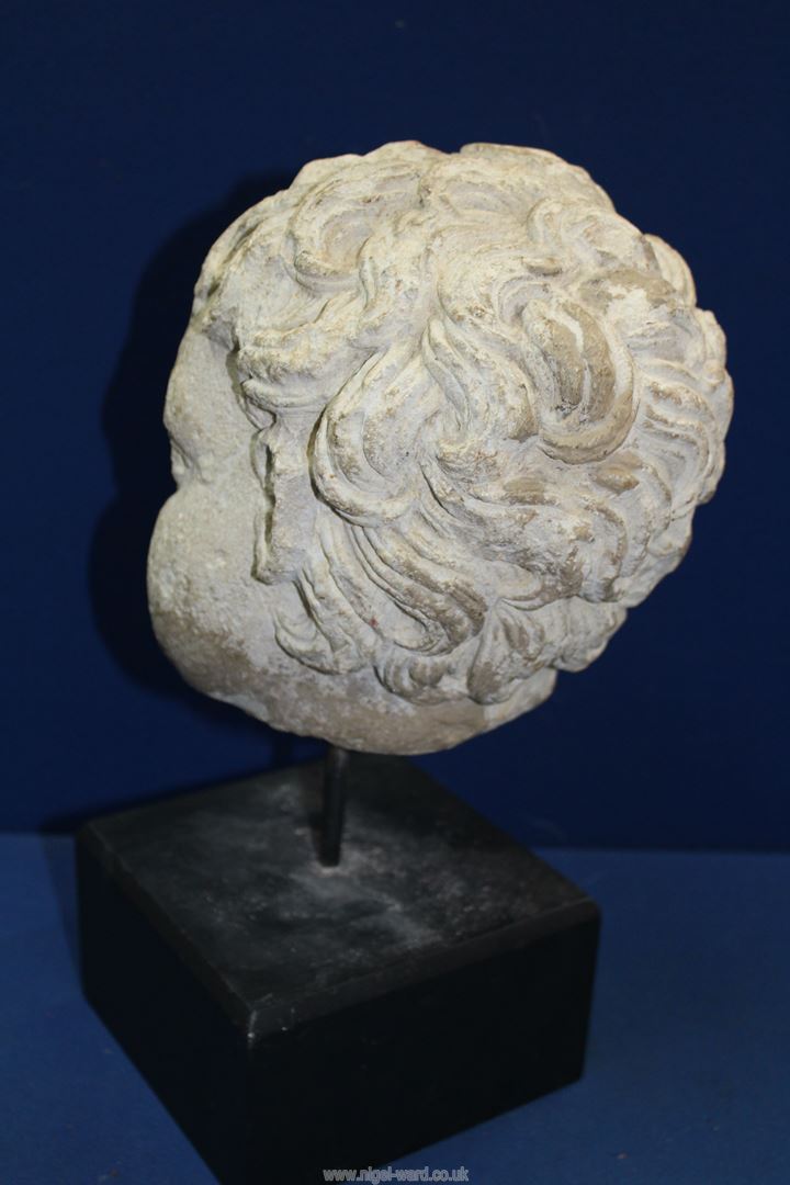 A very early life size marble head from a free standing figure of a young child. - Image 3 of 15