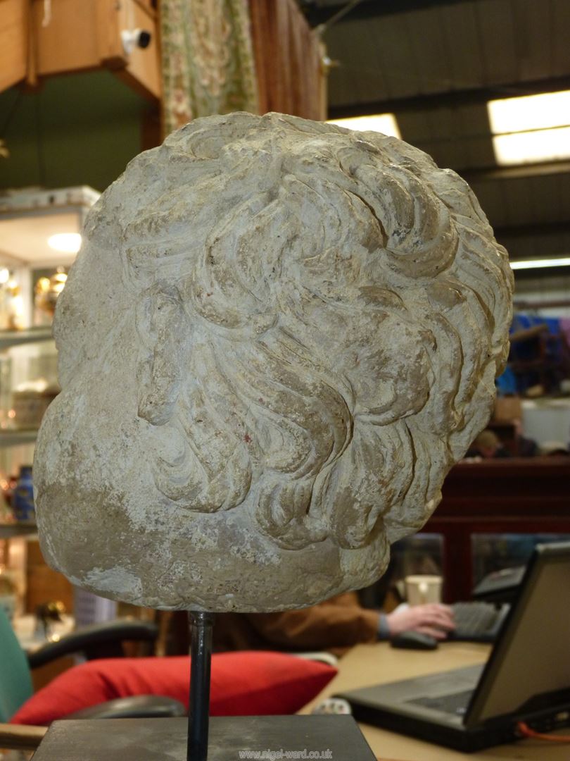 A very early life size marble head from a free standing figure of a young child. - Image 14 of 15