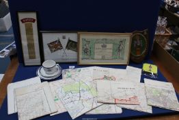 A small quantity of military miscellanea includig maps of Salisbury Plain,