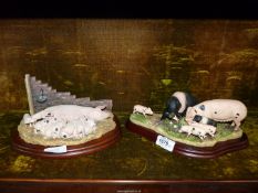 Two Border Fine Art James Herriot Collection figures - "Hog Heaven" and "Leave some for me", boxed.