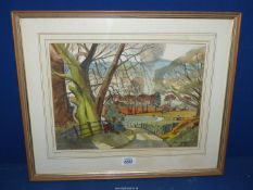 A framed and mounted Jean Jillings Watercolour titled verso 'Winter Sunshine', signed lower right,