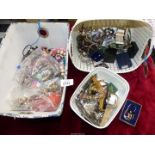 A large quantity of costume jewellery including watches, beaded necklaces, etc.