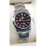 An unworn Rolex Oyster Perpetual Explorer 36 Stainless steel automatic bracelet wristwatch,