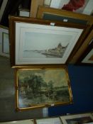 Four large framed and mounted Prints to include; Constable's 'Hay Wain', Arthur .L.