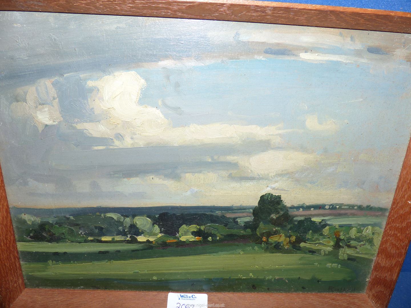 Two wooden framed Oils on board depicting country Landscapes, both signed to lower right "Rollett", - Image 3 of 3