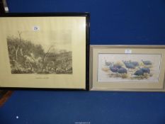 A framed and mounted Sheil Cooper Ltd edition print 165/1000 depicting Guinea flowl printed on