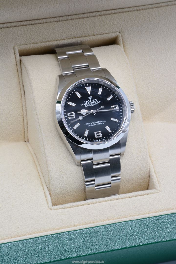 An unworn Rolex Oyster Perpetual Explorer 36 Stainless steel automatic bracelet wristwatch, - Image 2 of 4