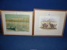 A framed and mounted Watercolour of Venice along with a framed and mounted Beth Reichstein signed